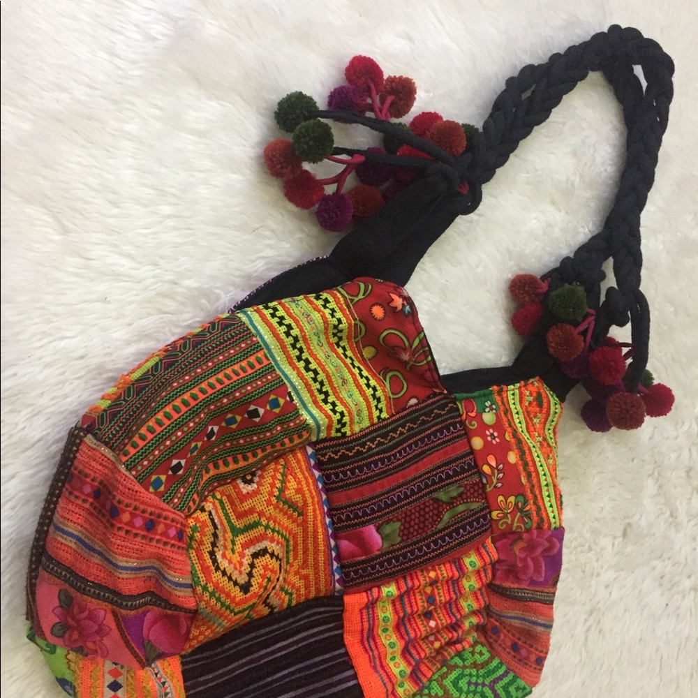 Colorful unique patchwork handmade bag small - Picture 5 of 5